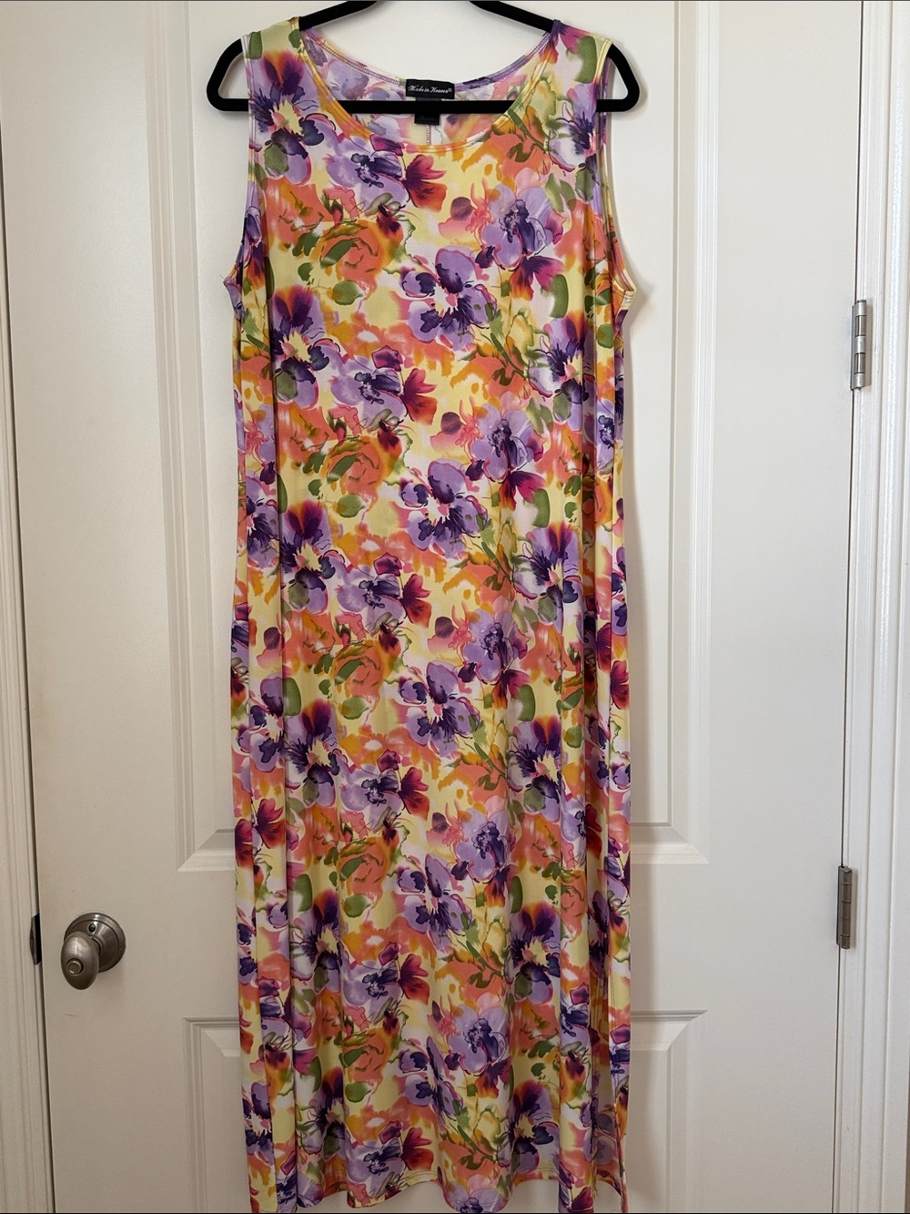 Made in Heaven Floral Sleeveless Maxi Dress - Purple, Yellow, Green